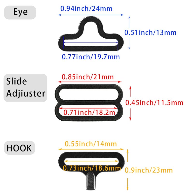 FRIGIIRE 100 Sets Adjustable Bow Tie Hardware Clip Set, Metal Cravat Clip Hook Fastener for Necktie Strap - Image 2